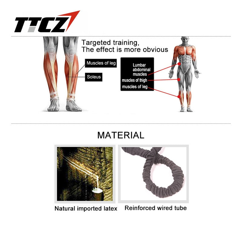 TTCZ Fitness Bounce Trainer Rope Resistance Band Basketball Tennis Running Jump Leg Strength Agility Training Strap equipment