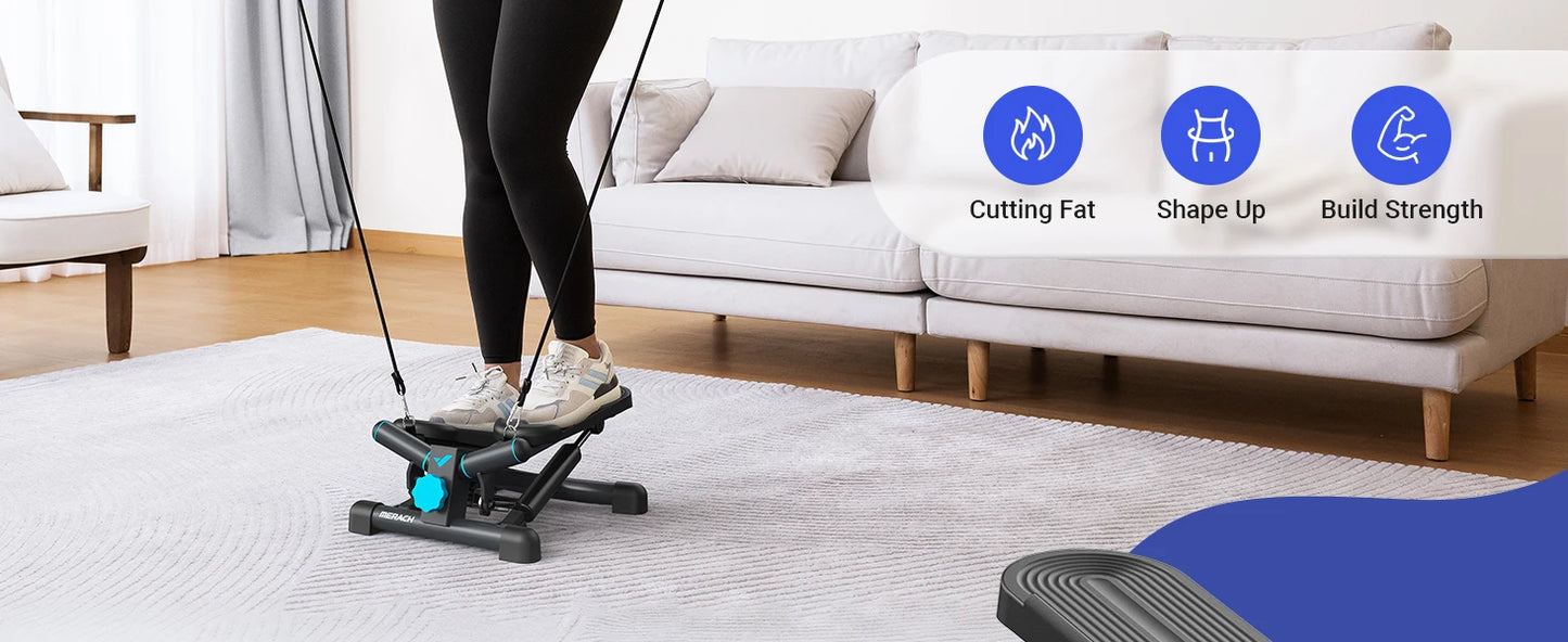 Mini Stepper for Exercise Twist Stair Stepper 330LBS Capacity Stepper Exercise Equipment with Resistance Band for Fitness