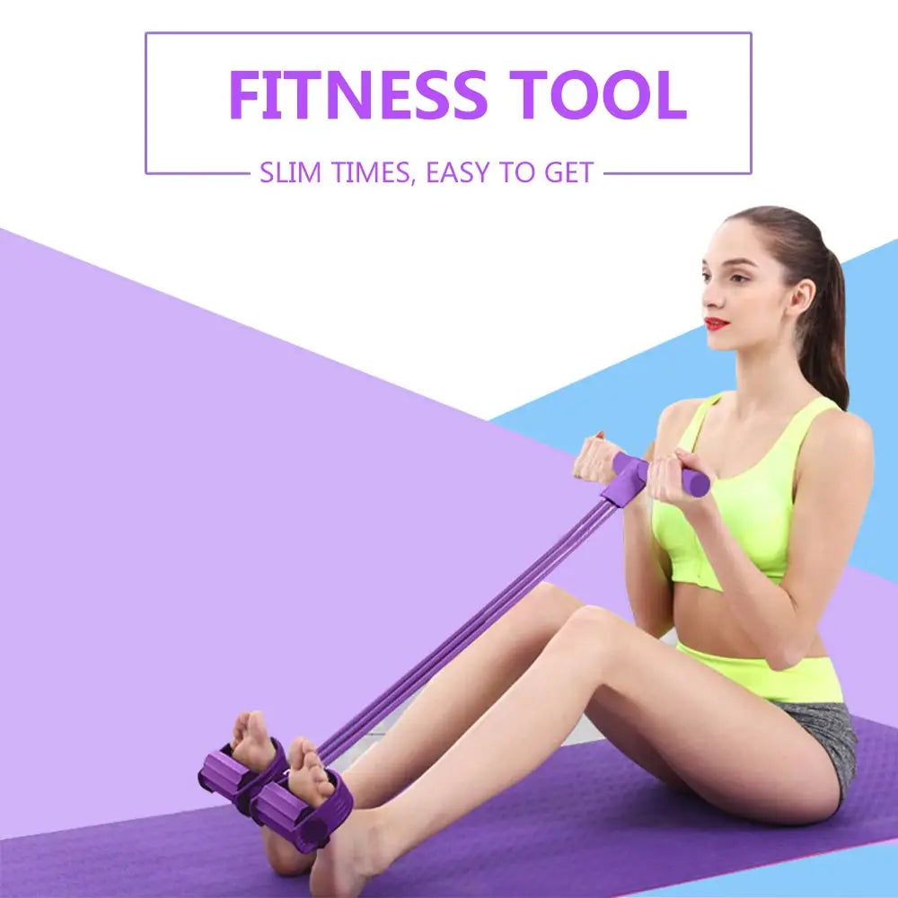 Gum 4 Tube Resistance Bands Latex Pedal Pull Rope Resistance Band