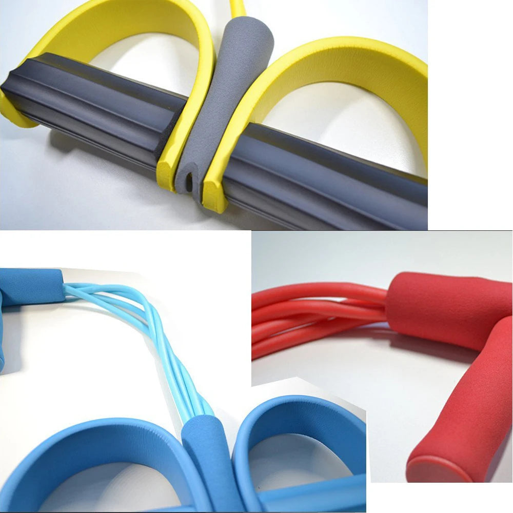 Gum 4 Tube Resistance Bands Latex Pedal Pull Rope Resistance Band