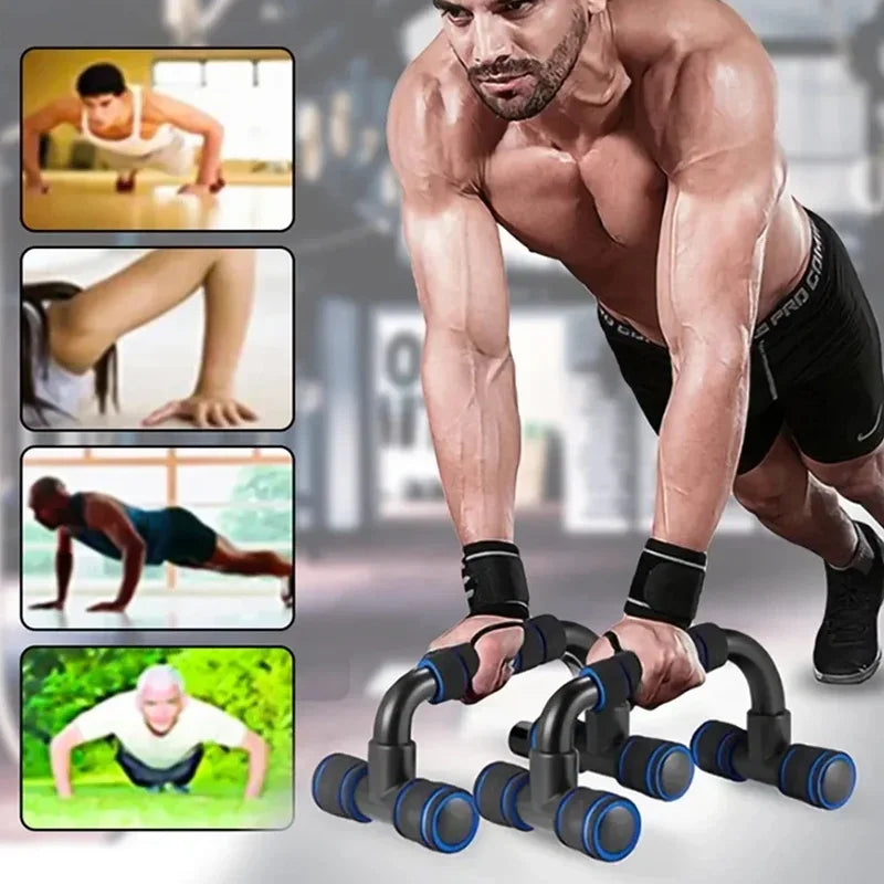 U-Shaped Push Up Bars (1Pair) - Sponge Hand Grip Fitness Tool for Home Gym Muscle Training & Body Building workout equipments