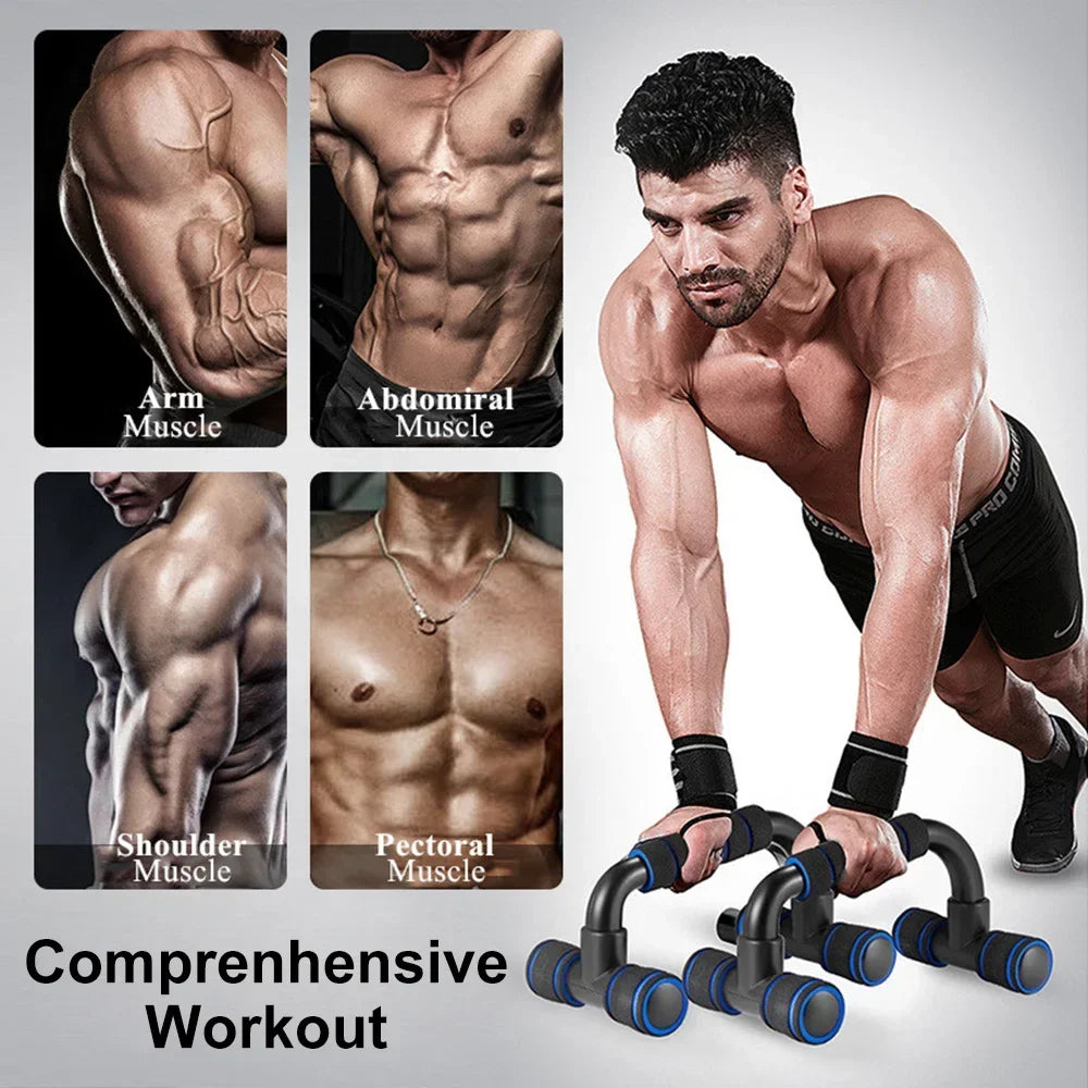 U-Shaped Push Up Bars (1Pair) - Sponge Hand Grip Fitness Tool for Home Gym Muscle Training & Body Building workout equipments
