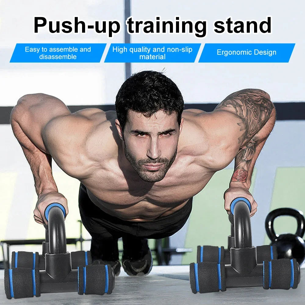 U-Shaped Push Up Bars (1Pair) - Sponge Hand Grip Fitness Tool for Home Gym Muscle Training & Body Building workout equipments