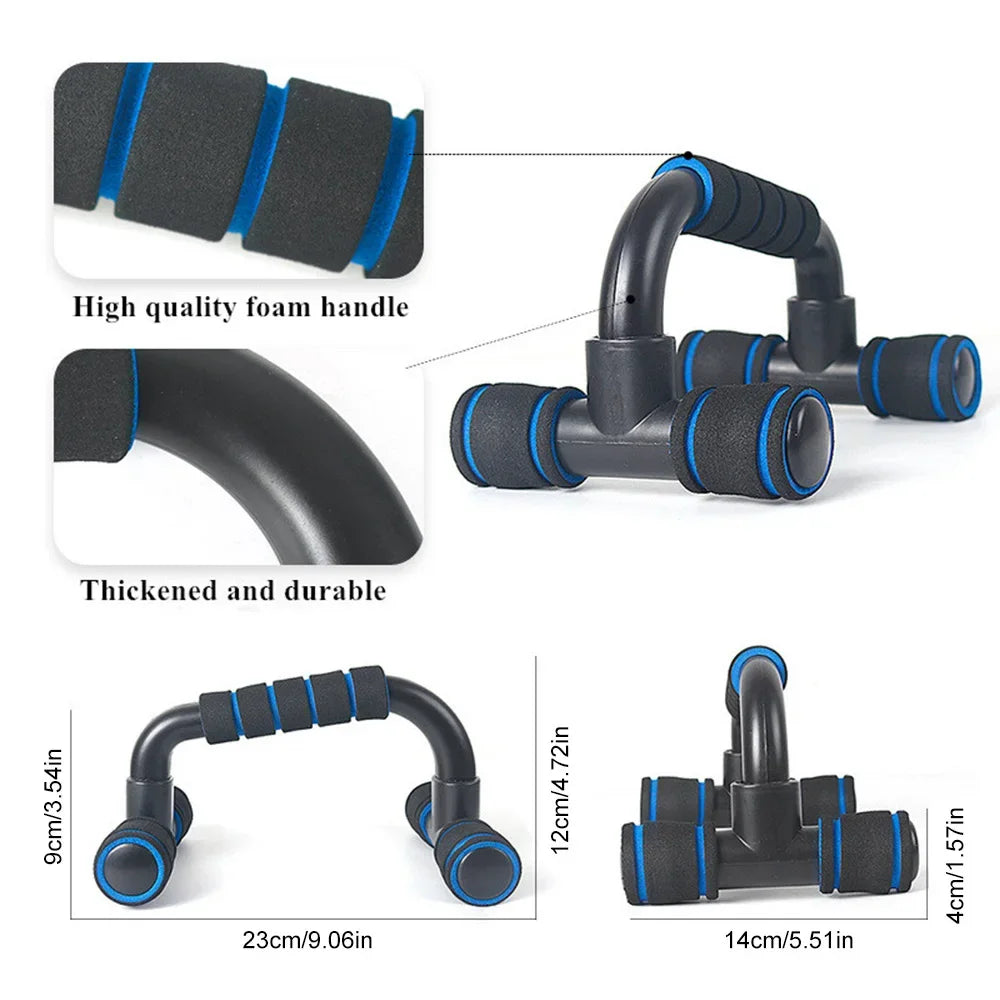 U-Shaped Push Up Bars (1Pair) - Sponge Hand Grip Fitness Tool for Home Gym Muscle Training & Body Building workout equipments