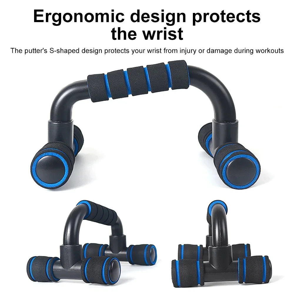 U-Shaped Push Up Bars (1Pair) - Sponge Hand Grip Fitness Tool for Home Gym Muscle Training & Body Building workout equipments