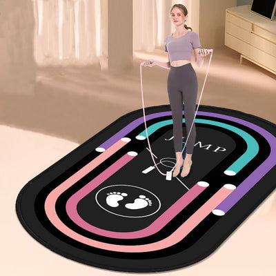 Oval Silent Jump Rope Mat – Thickened Anti-Slip Shock Absorbing Fitness Pad