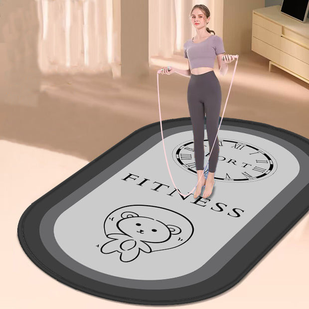 Oval Silent Jump Rope Mat – Thickened Anti-Slip Shock Absorbing Fitness Pad