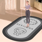 Oval Silent Jump Rope Mat – Thickened Anti-Slip Shock Absorbing Fitness Pad