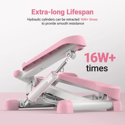 Mini Stepper for Exercise Twist Stair Stepper 330LBS Capacity Stepper Exercise Equipment with Resistance Band for Fitness