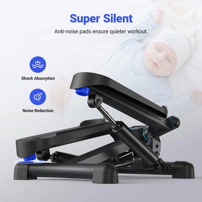 Mini Stepper for Exercise Twist Stair Stepper 330LBS Capacity Stepper Exercise Equipment with Resistance Band for Fitness