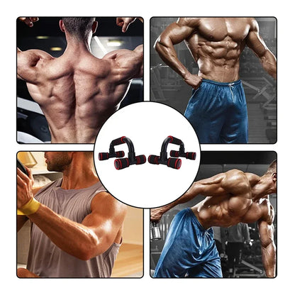 U-Shaped Push Up Bars (1Pair) - Sponge Hand Grip Fitness Tool for Home Gym Muscle Training & Body Building workout equipments