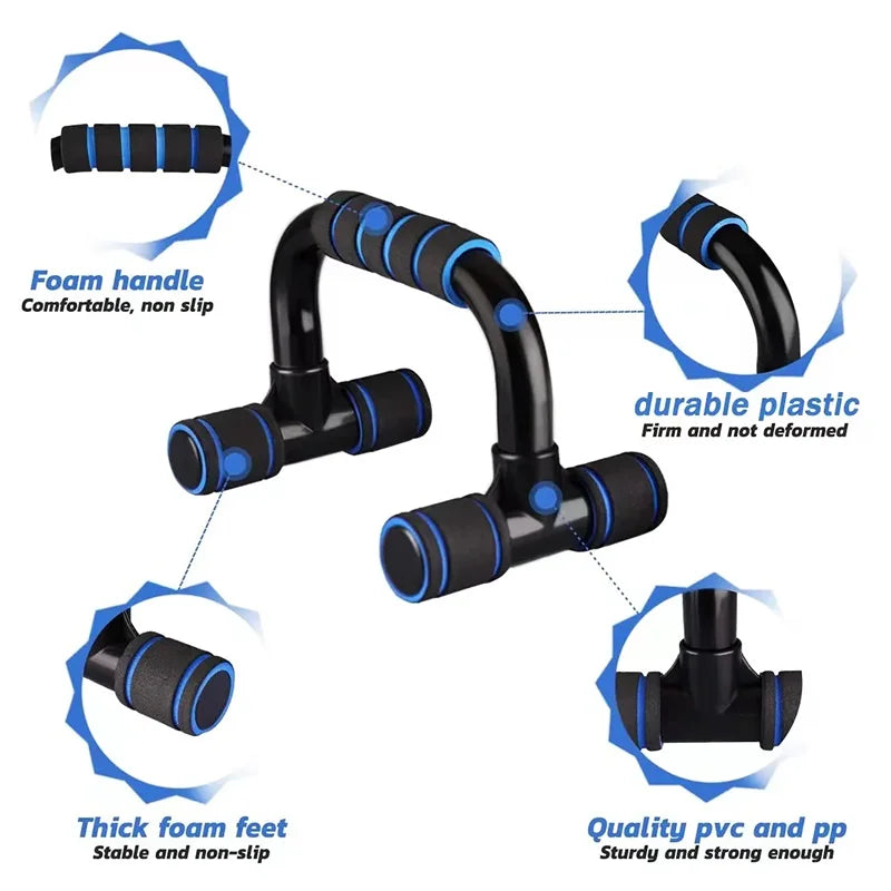 U-Shaped Push Up Bars (1Pair) - Sponge Hand Grip Fitness Tool for Home Gym Muscle Training & Body Building workout equipments