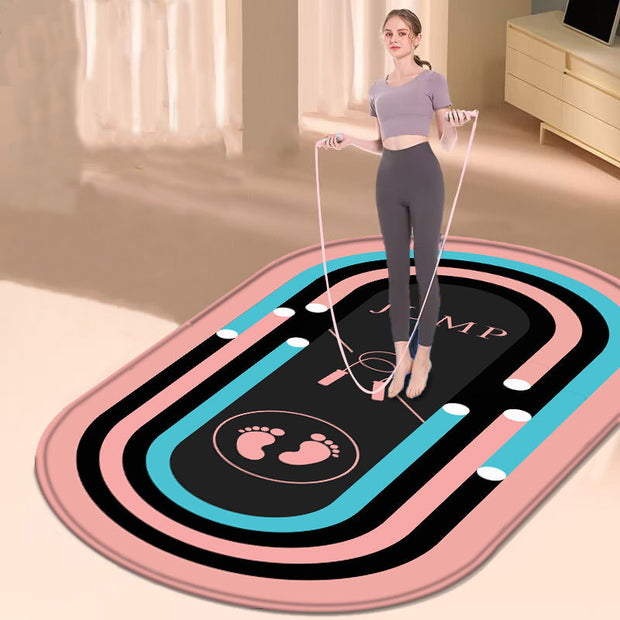 Oval Silent Jump Rope Mat – Thickened Anti-Slip Shock Absorbing Fitness Pad